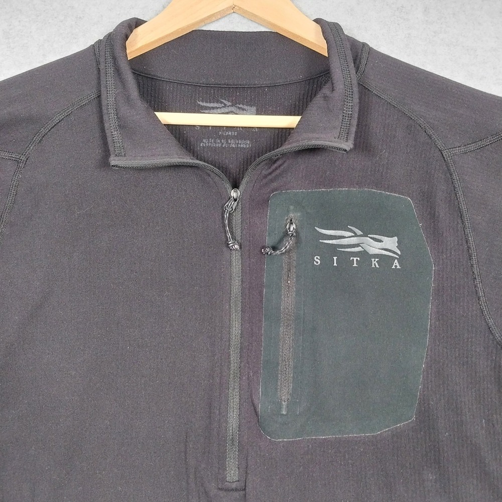 Sitka CORE Midweight Zip-T XL Black Fleece Pullover Stretch Hunting Outdoors - Picture 5 of 10